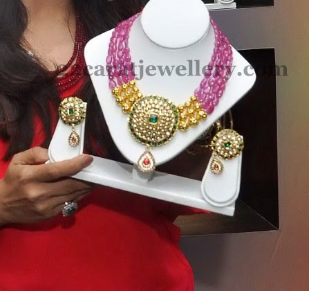 Ruby Beads Set by Pethe Jewellers