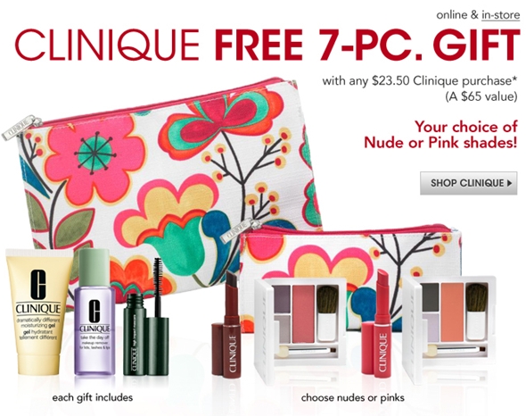 clinique s free gift with purchase time again available at