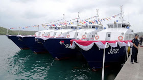 Armada Kapal Pengawas Hiu milik Kementerian Kelautan dan Perikanan ikut diterjunkan berpatroli di perairan Natuna