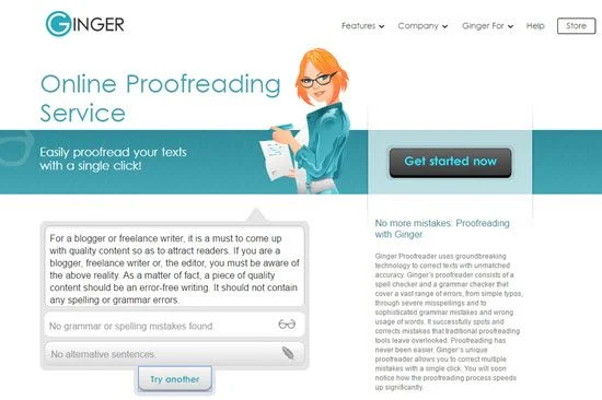 ginger proofreading tool