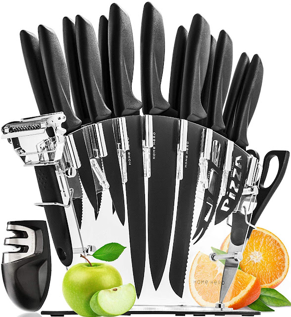 Stainless Steel Knife Set with Block