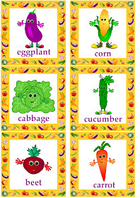 vegetable flashcards English language
