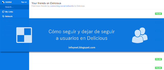 Cómo seguir y dejar de seguir a usuarios en Delicious