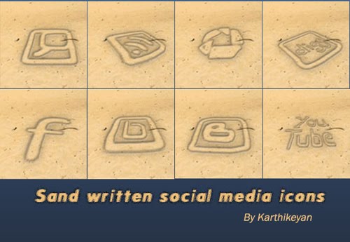 23 Sand Written Social Media Icons
