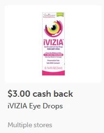 $3.00/1 Ivizia Eye Drops Ibotta Cash Back rebate *HERE*