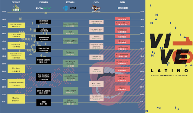 VIVE LATINO 2018 HORARIOS