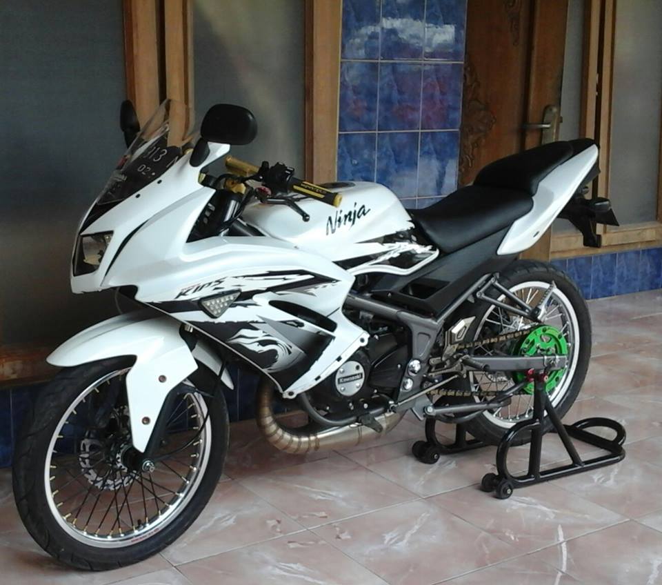 Modifikasi Kawasaki Ninja 150 Rr Putih Simple Modif Ganteng
