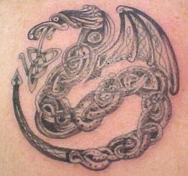 A Celtic dragon tattoo portrays a variety of meanings to the person who