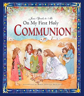 Jesus caring the children drawing photo on Jesus Christ First Holy Communion cover page