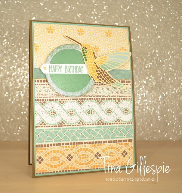 scissorspapercard, Stampin' Up!, Art With Heart, Mosaic Mood SDSP, Sunshine Sayings, Humming Along, Bunch Of Blossoms