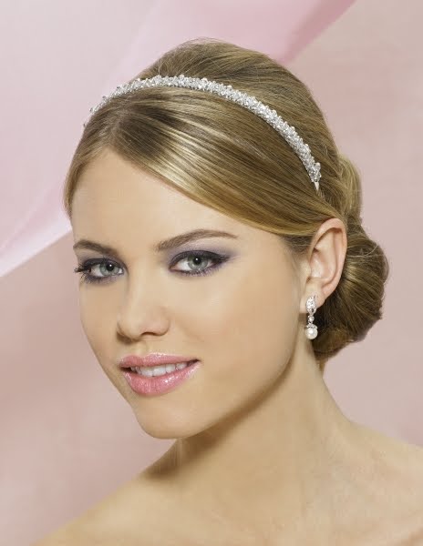 Bridal Hair With Headband. Symphony Bridal Headband