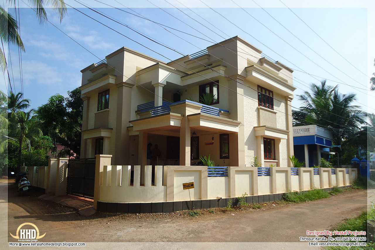 1957 square feet flat roof house Kerala home design and 