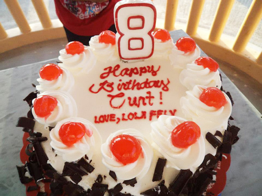 16 Times Bad Letter Spacing Made All The Difference - “My Aunt In The Philippines Made A Nice Birthday Cake For My Relative Curt“