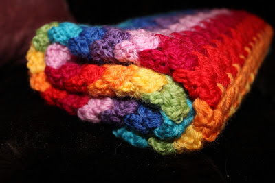 rainbow blanket, crochet blanket