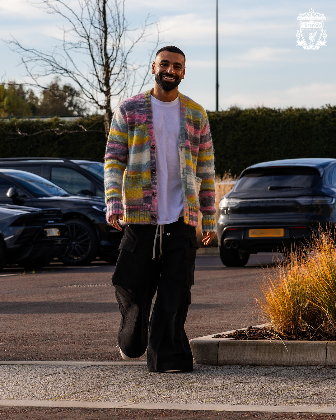 Mohamed Salah in his "arrival fit"