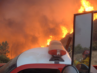 Picture from water tender at Canyon Fire ( Del Puerto Canyon )