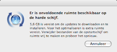 Venster Gecombineerde Mac OS X-update 10.5.8