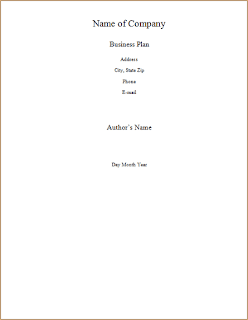 Basic business plan template, Word