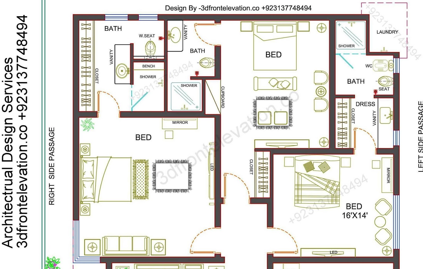 1 kanal house plan layout