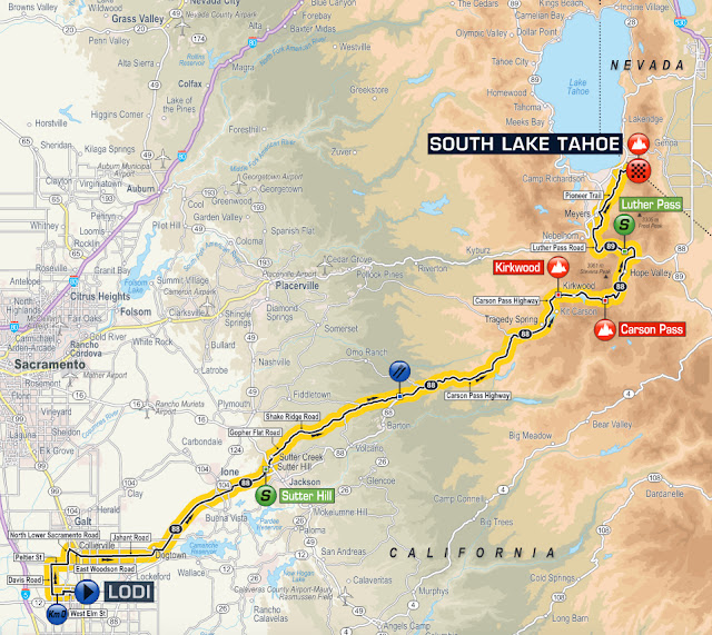 Stage 5 map of Tour of California 2016