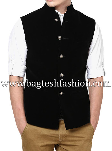 Black Velvet Nehru Jacket