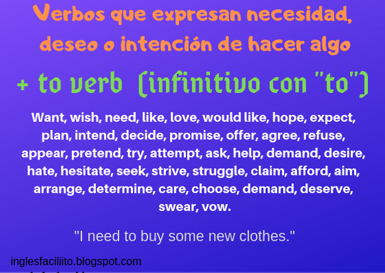 infinitive verb ingles faciliito