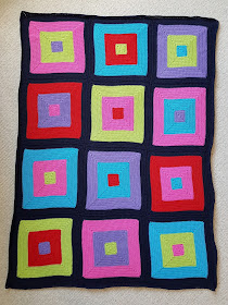 Click to find out more about this easy bright crochet colour block blanket.
