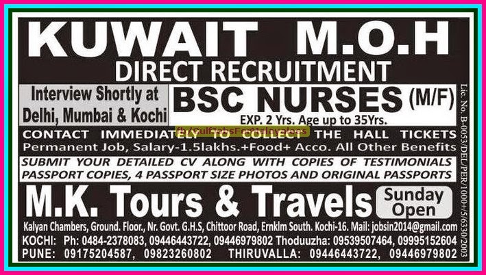 Kuwait MOH Jobs - Direct Recruitment