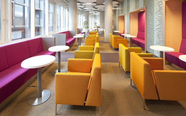 Picture of the interiors with colorful chairs