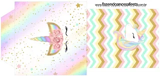 Unicorn and Rainbow: Free Party Printables. 