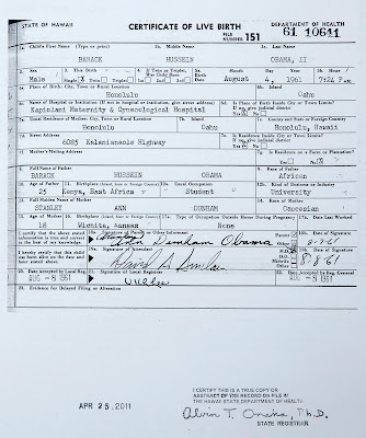 hawaii birth certificate obama. Obama Hawaii Birth Certificate