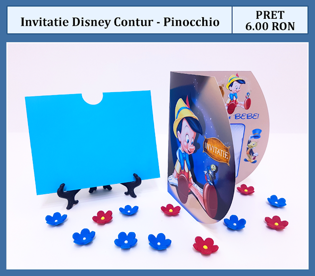 invitatii botez contur Pinochio