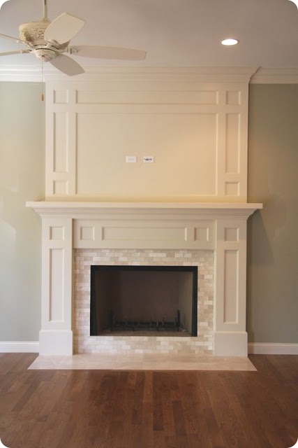 raised fireplace on hearth
