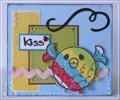 scrapbook, card, scrapcard, get sketchy, sketch, kiss, colorful, kaart, scrapkaart, homemade, zelfgemaakt