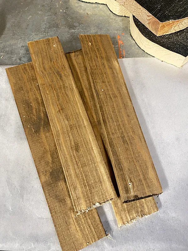 stained slat wood