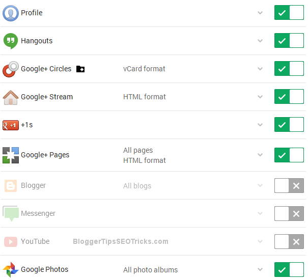 how to create an archive for google plus