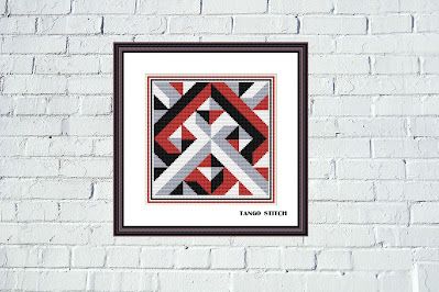 Geometric ornament cross stitch pattern - Tango Stitch