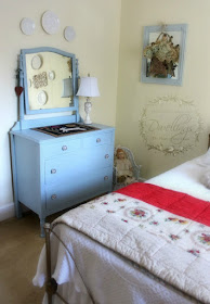 Ugly duckling turned beautiful swan in this colonial farmhouse guest room.