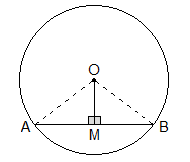 Given: O is the centre of circle and OM is perpendicular to chord AB.