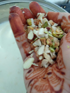 Add dry fruits to milk