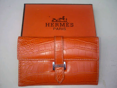 Dompet Wanita Hermes Lipat Orange