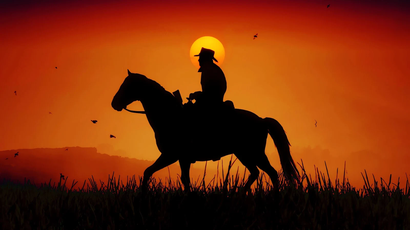 Red Dead Redemption 2 Sunset Wallpaper 4K for PC - Majestic and Serene