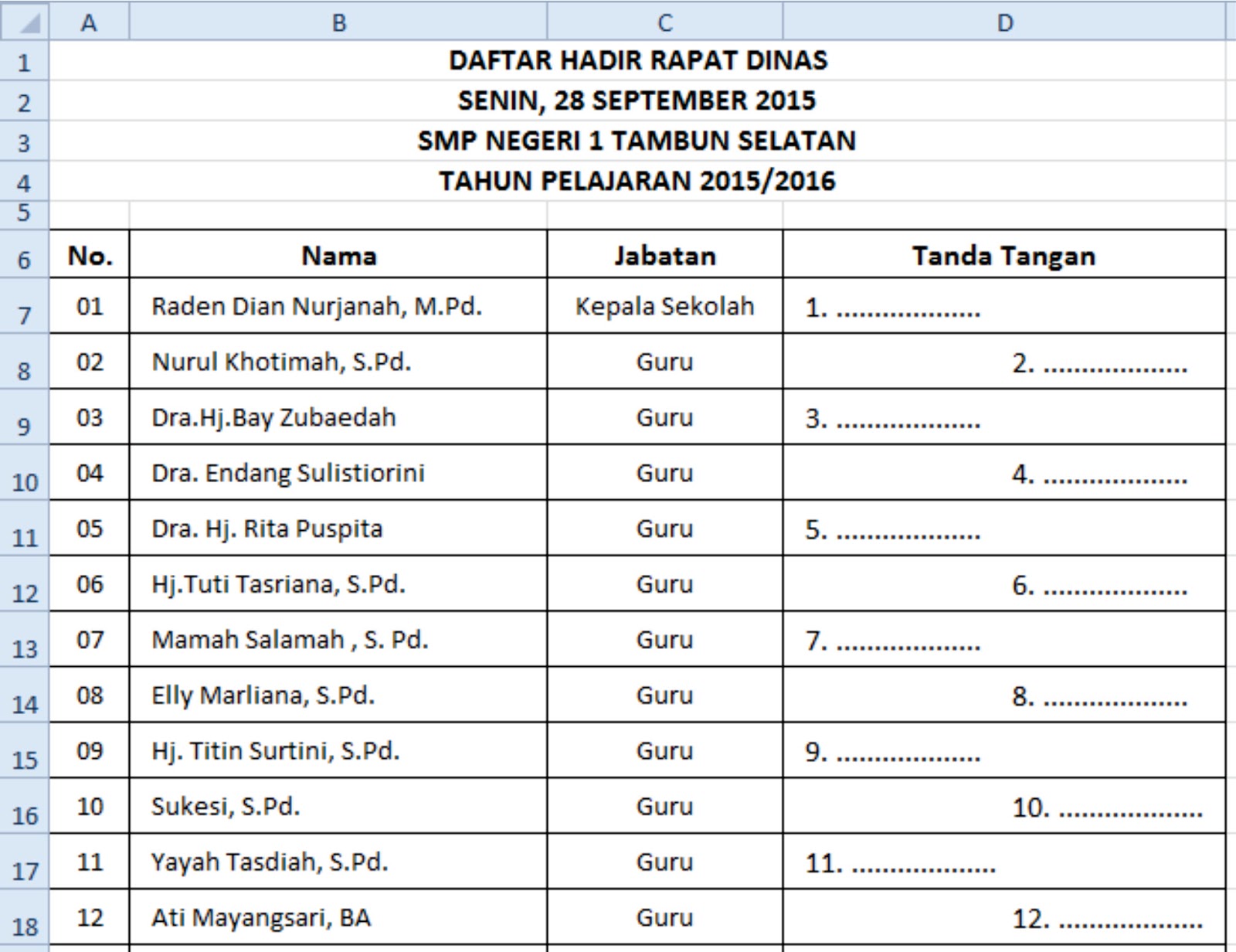 Sebagai guru atau staf tata usaha di suatu sekolah atau apapun pekerjaannya yang berhubungan dengan men ik sering membuat tabel pada program Ms Excel