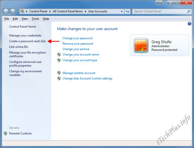 Tạo USB Password Reset trong Windows 7