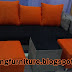 Sofa Minimalis Tunggal Kain Bebas + 6 Bantal + Meja + 2 Puff