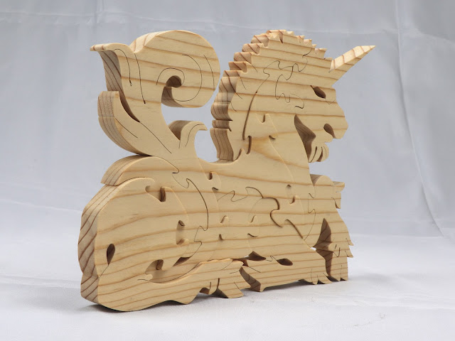Handmade Wood Unicorn Puzzle For Adults, Handmade Fantasy Animal