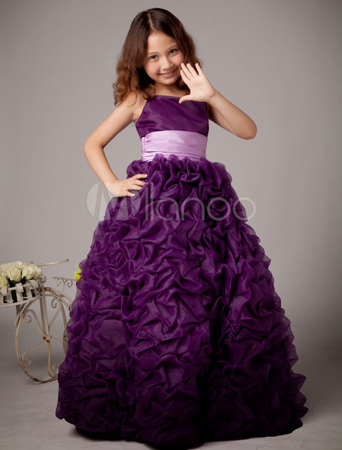 China Wholesale Clothes - Spaghetti Sash Ball Gown Satin Organza Flower Girl Dress