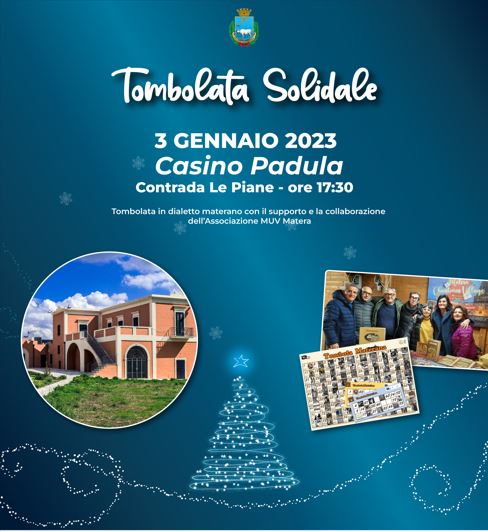 Matera: tombola solidale organizzata dal Comune