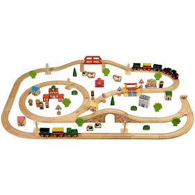 Madhouse Family Reviews: John Crane 100 piece Wooden Train Set