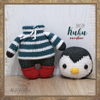 Пингвин Kuku вязаный крючком игрушка амигуруми Kuku Penguin Crochet Amigurumi Toy